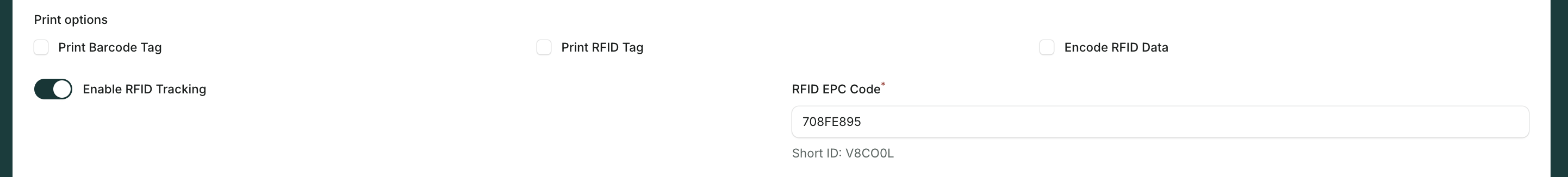 RFID scan modal